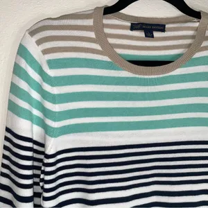 Brooks Brothers M Cotton Crew Neck Striped Sweater Long Sleeve thumbnail 2