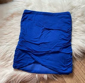 FREE PEOPLE | Royal Blue Ruched Mini Skirt thumbnail 1