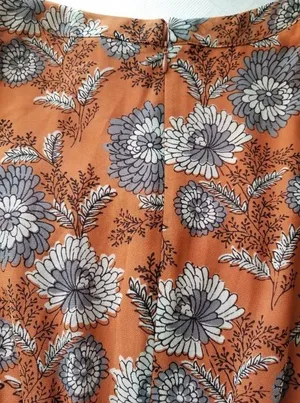 Madewell Sheer-Sleeve Button-Front Midi Dress in Gathered Blooms Rust Size 12 thumbnail 6