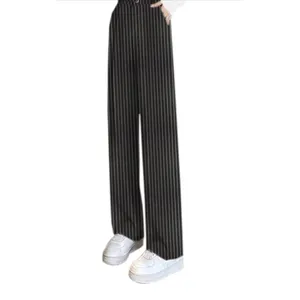 NEW Black Striped Wide Leg Pants Career Straight M 28” inseam thumbnail 7