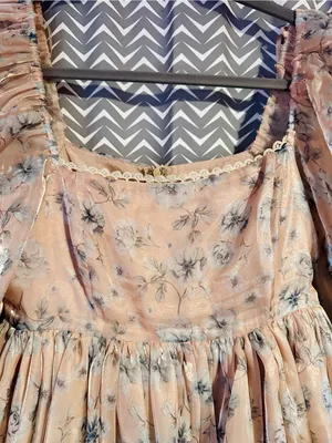 NWOT Mable | Taylor Floral Organza Ruffle Sleeve Babydoll Dress, Small thumbnail 2