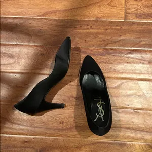 Authentic YSL Black Satin Heels Size 6.5 thumbnail 10