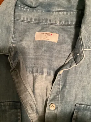 UNTUCKit for her Short Sleeve Denim Belted Dress Size 8 thumbnail 3