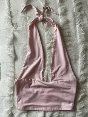 SheIn Light Pink Halter Top thumbnail 1