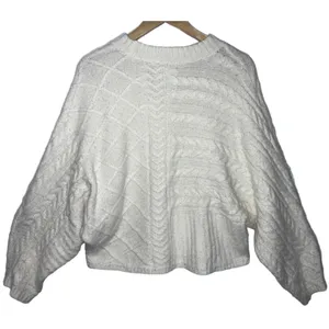 Abercrombie & Fitch Cream Cable Knit Long Sleeve Crew Neck Sweater Size S / M thumbnail 2