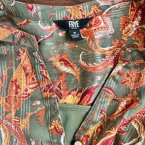 Frye Women's Green and Orange Floral Top thumbnail 2