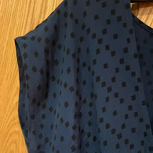 Madewell Navy Blue Wrap-Front Draped‎ Mini Dress in Brushstroke Diamond Size XS thumbnail 9