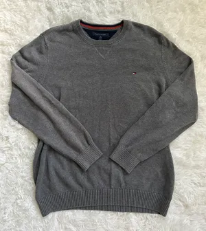 Vintage Oversized Grey Embroidered Sweater thumbnail 1