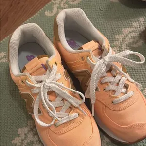 New Balance Women's Peach and Gold Sneakers thumbnail 1