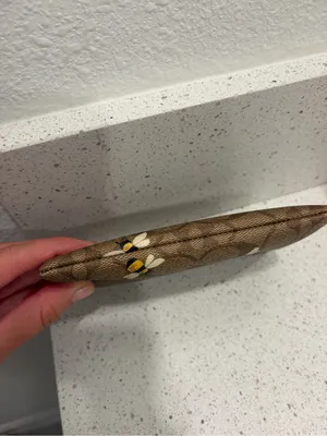Coach New York Khaki Corner Zip Wristlet With Signature Bee Print C8674 thumbnail 5