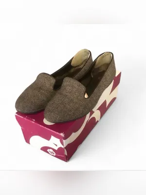 BP Nordstrom Mansion- Fab Tweed Brown & Tan Herringbone Loafer Sz 8.5 thumbnail 2