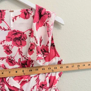 Free People French Quarter Wrap Mini Dress Cream Combo XS Floral Ruffle thumbnail 13
