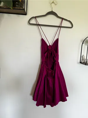Lucy in‎ the Sky Magenta V Neck Strappy Open Back Mini Dress Size Small thumbnail 2