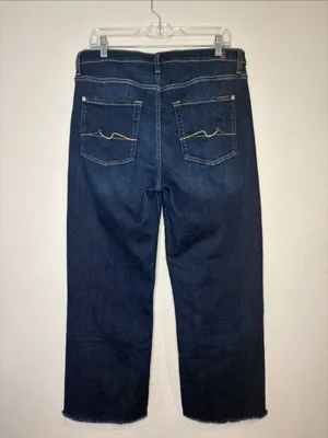 7 For All Mankind Cropped Alexa high rise straight relaxed stretch jeans 32 thumbnail 2