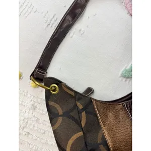 Juici Couture Vintage Mixed-Media Hobo Bag Brown Monogram Croc Snake Print Purse thumbnail 8