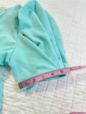 English Factory 100% Cotton Women’s XS Puff Sleeve Mini Dress in Mint Green thumbnail 12
