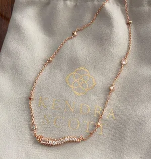 NEW Kendra Scott Kim Pendant Necklace Caterpillar Gold Layering Necklace NWOT thumbnail 2
