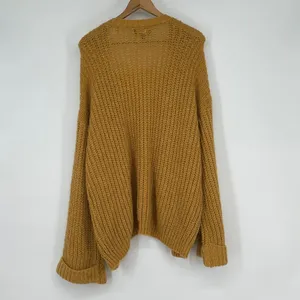 Lulus Oversized Slouchy‎ Knit Cardigan Sweater Mustard Yellow Pockets M Boxy thumbnail 2