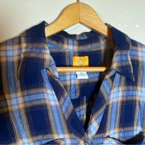 Ruby Rd.‎ Blue and orange Plaid Button Down Shirt Blouse size XL thumbnail 3