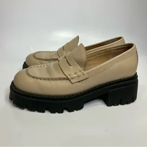 Free people Lyra lug sole loafers tan Leather black womens size 36.5 trendy Y2K‎ thumbnail 4