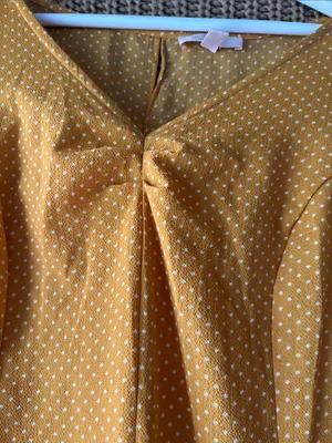 Como Vintage Mustard Yellow Polka Dot Long Sleeve Dress thumbnail 5