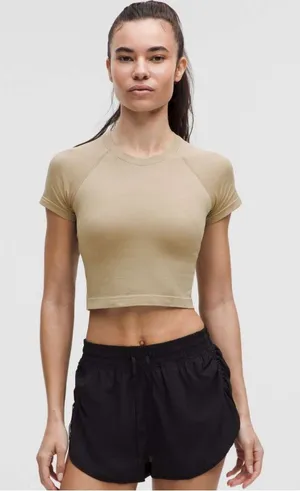 Lululemon Swiftly Tech Cropped Short-Sleeve Shirt 2.0 Sheer Oak / Sheer Oak thumbnail 1