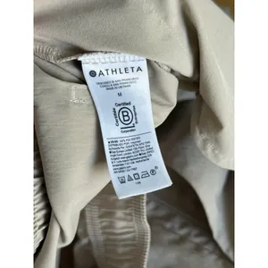 Athleta Midday Pants Womens Medium Ecru Beige Mid‎ Rise Crop Poplin Drawstring thumbnail 5