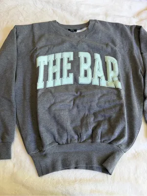 The Bar VARSITY TUCKED SWEATSHIRT (CLASSIC LOGO) DARK HEATHER GREY/MINT Medium thumbnail 6