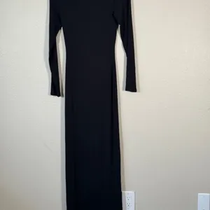 Skims Black Long Sleeve Midi Dress Womens M Bodycon Baddie Modest Minimalist thumbnail 8