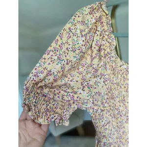 As You Wish Mini Dress Ditsy Floral Cottagecore Smocked Puff‎ Sleeve Festival Boho thumbnail 5