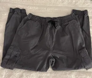 SheIn Women's Grey cargo pants with drawstring thumbnail 2