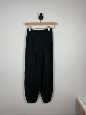 FP Beach Free People Freya Sweater Pants Black Linen Blend Balloon Joggers XS thumbnail 7
