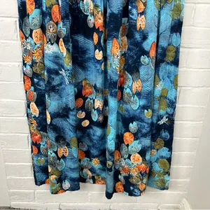 Lily Pad Dragonfly Patterned Maxi Dress Blue thumbnail 5