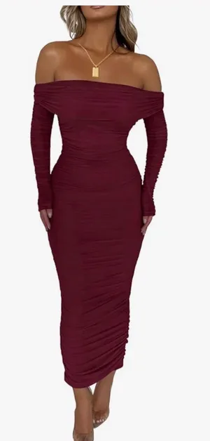Red wine maxi dress Size M thumbnail 1
