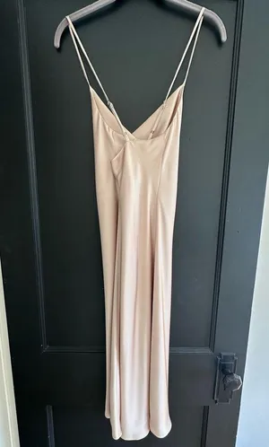 Verona Cowl Neck Dress in Champagne Luxe Satin thumbnail 6