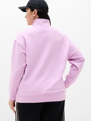 New Athleta S Forever Fleece 1/4 Zip Sweatshirt Fleur Pink Small Regular thumbnail 5