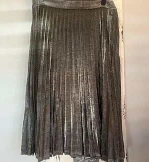 Lulus Star Shine Gold Pleated Midi Skirt size small thumbnail 4