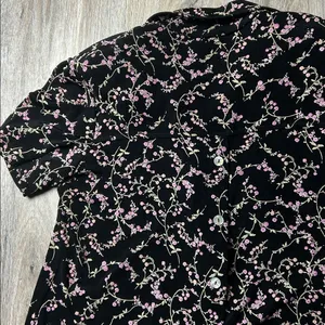 Coldwater Creek Floral Black and Pink Top Size XL thumbnail 10