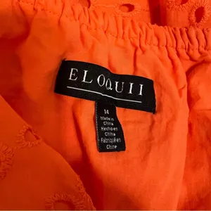Eloquii‎ Eyelet Tie Front Maxi Dress Sz 14 Orange thumbnail 6