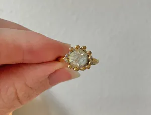 Avon Gold Solitaire Prong Halo Ring Promise Engagement Diamond Glam Classic Jewelry thumbnail 11