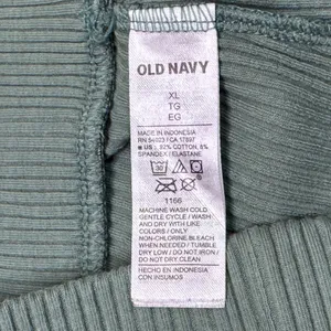 Old Navy Womens XL Sage Green Ribbed Biker Shorts High Waisted Cotton Stretch‎ thumbnail 3