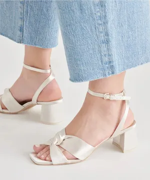 Dolce Vita Brenna heels ivory satin thumbnail 1