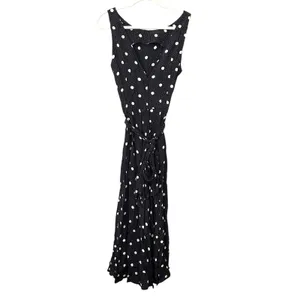 ANN TAYLOR Polka Dot Belted Maxi Dress VINTAGE Sz 10‎ thumbnail 2