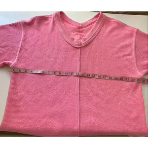 Aerie Pink Waffle Knit Oversized Tunic Top Size M Cozy Lounge Casual thumbnail 5