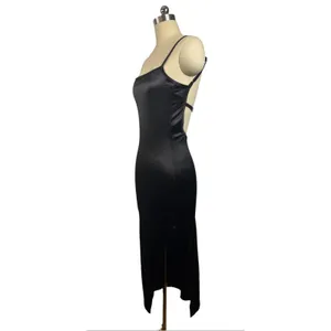 New! Ser.o.ya Birdie Midi Bodycon Dress Black Stretch Satin Sz Small‎ $295 thumbnail 11