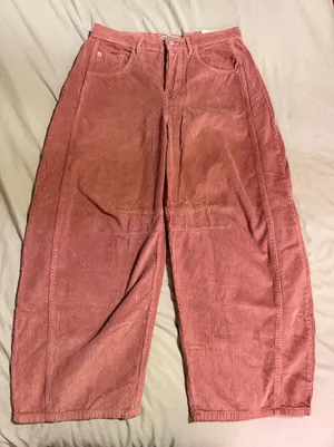 We The Free Ribbed-Waist Corduroy Pants in Dusty Rose thumbnail 1