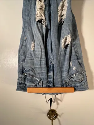 Good American Women’s Size 12/31 Good Leg Jeans Light‎ Wash Distressed Destroyed thumbnail 2