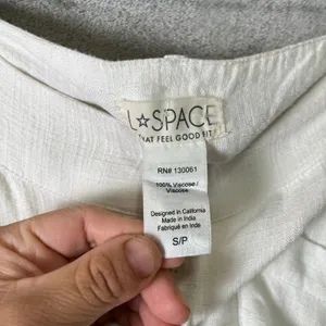 L*Space White Button Front‎ Midi Skirt Women’s Size Small Boho Pocketed Slits thumbnail 4