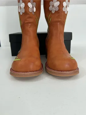 VBDB Brown Floral Embroidered Women’s Knee High Boots Size 9 NIB thumbnail 4