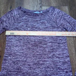 Athleta Space Dye Long Sleeve Top Burgundy Thumbholes Curved Hem Womens M Active thumbnail 5